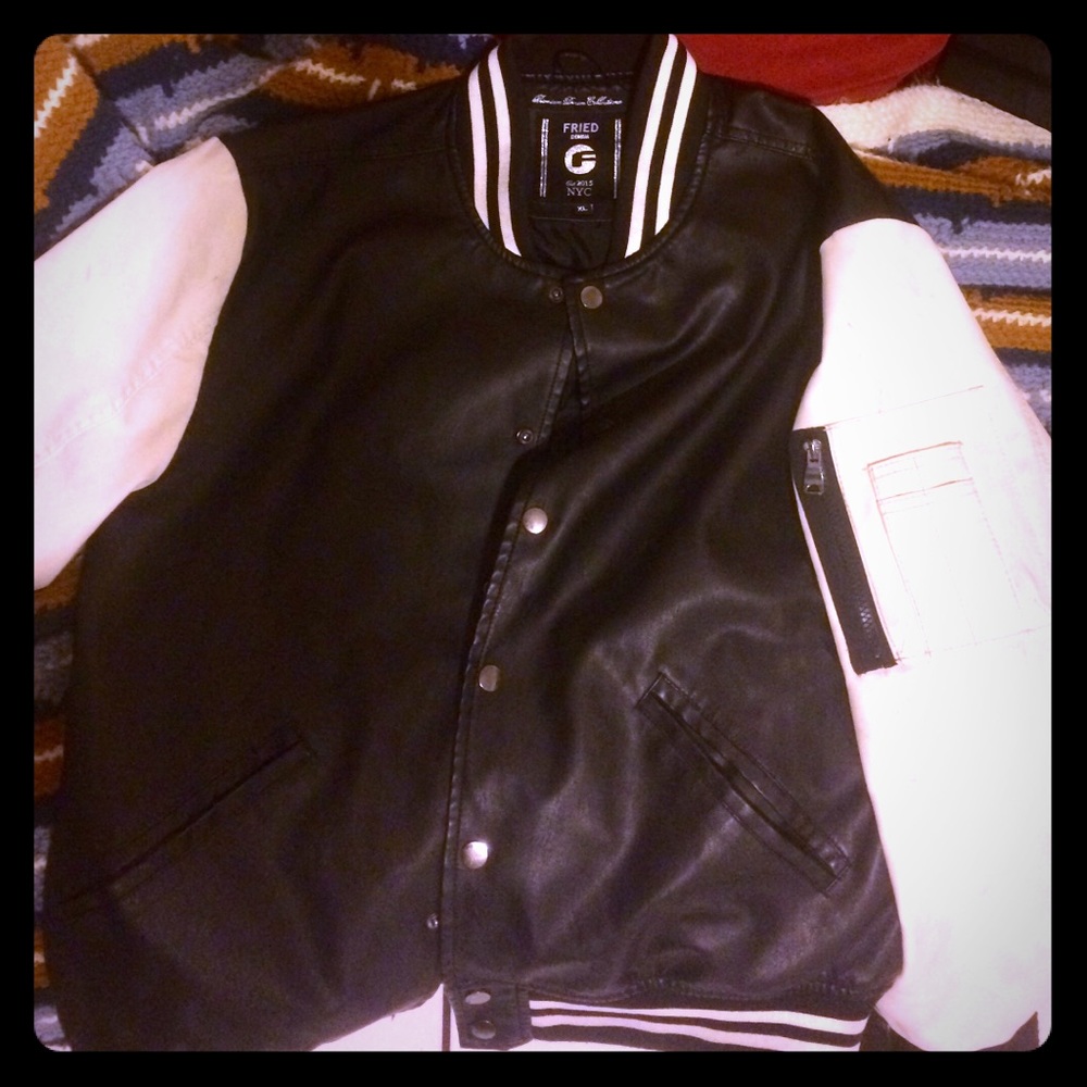 Leather Jacket (Fried) Black & White Colored.
